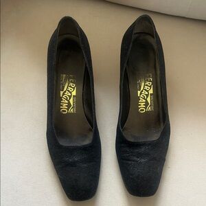 Salvatore Ferragamo Women's Black Textured Heels